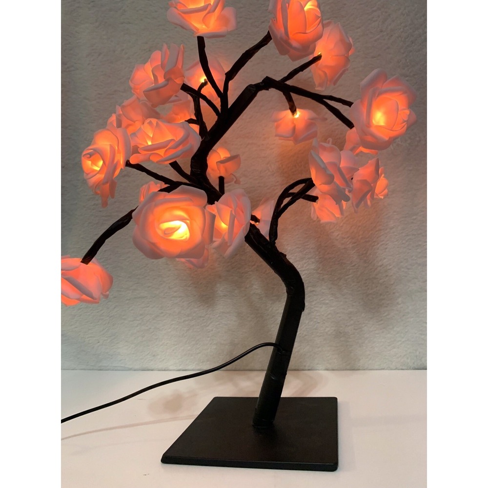Pink Rose Flower Lamp USB Powered Light Up LED Tree Room Decoration Home Decor - Picture 4 of 8